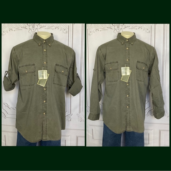 Clearwater Outfitters Other - Clearwater Outfitters Mens Olive Khaki Green Long Sleeve Outdoorsman Casual Top